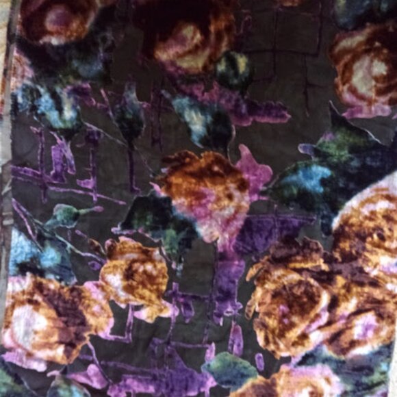 Burn out velvet scarf w gorgous colors! Wrap home decore 22” X 70” valance gift - Picture 5 of 6